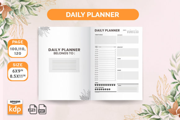Professional Daily Planner Interiors for KDP Publishing