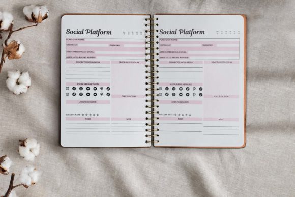 Social Media Planner KDP Interiors: A Creative Typeface for Digital Success
